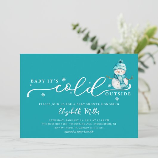 Baby It’s Cold Outside Baby Shower 招待状 (スタンド正面)