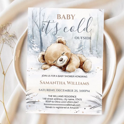 Baby It’s Cold Outside Baby Shower Invitation  招待状