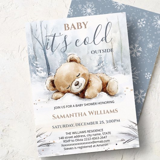 Baby It’s Cold Outside Baby Shower Invitation  招待状
