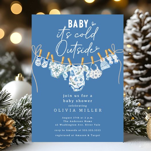 Baby It’s Cold Outside Baby Shower Invitation  招待状