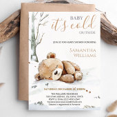 Baby It’s Cold Outside bear Baby Shower Invitation 招待状