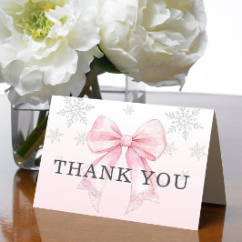 Baby It’s Cold Outside Pink Bow サンキューカード