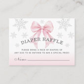 Baby It’s Cold Outside Pink Bow Diaper Raffle 名刺 (正面)