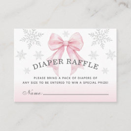 Baby It’s Cold Outside Pink Bow Diaper Raffle 名刺