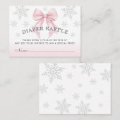Baby It’s Cold Outside Pink Bow Diaper Raffle 名刺 (正面/裏面)