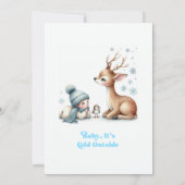 Baby It’s Cold Outside Winter Baby Shower 招待状 (裏面)