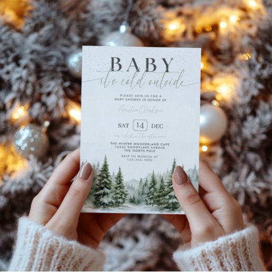 Baby It’s Cold Outside Winter Baby Shower Invite 招待状