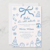 Baby It’s Cold Outside Winter Baby Shower Party 招待状 (正面)