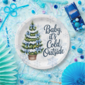 Baby, It’s Cold Outside Winter Boy Baby Shower ペーパープレート (パーティー)