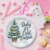 Baby, It’s Cold Outside Winter Boy Baby Shower ペーパープレート (パーティー)