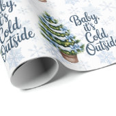 Baby, It’s Cold Outside Winter Boy Baby Shower ラッピングペーパー (ロールコーナー)