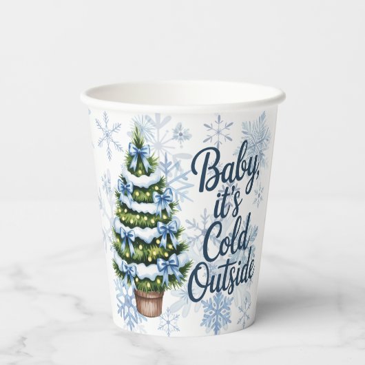 Baby, It’s Cold Outside Winter Boy Baby Shower 紙コップ (裏面)