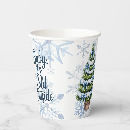 Baby, It’s Cold Outside Winter Boy Baby Shower 紙コップ (左)
