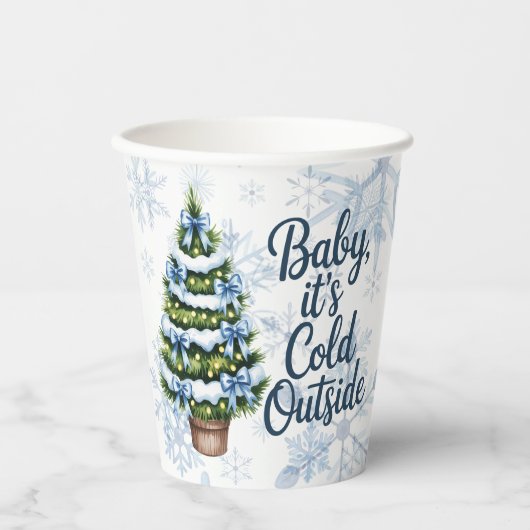 Baby, It’s Cold Outside Winter Boy Baby Shower 紙コップ (正面)