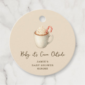 Baby, It's Cocoa Outside ベビーシャワー フェイバータグ