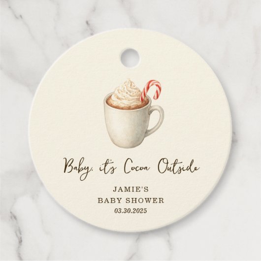Baby, It's Cocoa Outside Baby Shower  フェイバータグ (正面)
