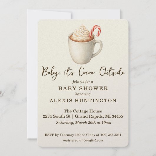 Baby, it's Cocoa Outside Baby Shower Invitation 招待状 (正面)