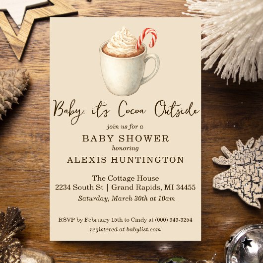 Baby, it's Cocoa Outside Baby Shower Invitation 招待状