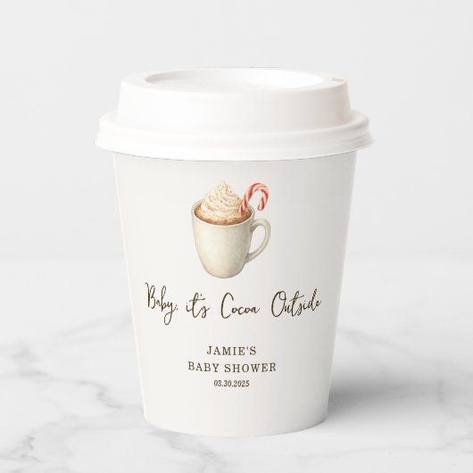 Baby, It's Cocoa Outside Baby Shower Paper Cups 紙コップ (正面)