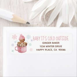 Baby It's Cold クッキーとホットココア 返信先住所ラベル ラベル