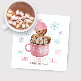 Baby It's Cold Cookies & Cocoa Girl ベビーシャワー スタンダードカクテルナプキン