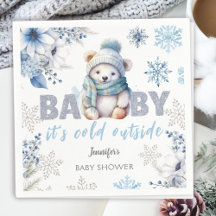 Baby it's Cold Outside かわいい男の子 冬のベビーシャワー