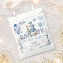 Baby it's Cold Outside かわいい男の子 冬のベビーシャワー フェイバーバッグ
