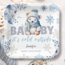 Baby it's Cold Outside かわいい男の子 冬のベビーシャワー