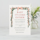 Baby It's Cold Outside オールインワン ベビーシャワー 招待状 (スタンド正面)