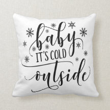 Baby Its Cold Outside カリグラフィー スロー枕