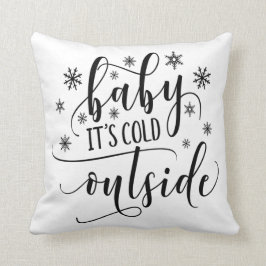 Baby Its Cold Outside カリグラフィー スロー枕 クッション