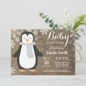 『Baby it's Cold Outside』バーリアペンギン 赤ちゃん歓迎会 招待状 (スタンド正面)
