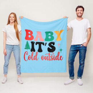 Baby it's cold outside フリースブランケット