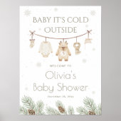 Baby It's Cold Outside ベビーシャワーのウェルカム ポスター (正面)