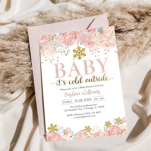 Baby It's Cold Outside ベビーシャワー招待状 招待状