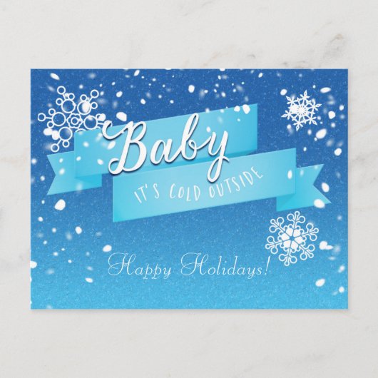 Baby it's Cold Outside ホリデー 冬 ポストカード (正面)