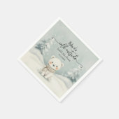 『Baby, It's Cold Outside』ポーラーベアのベビーシャワー スタンダードカクテルナプキン (角)