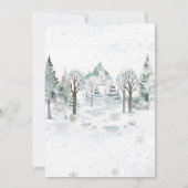 Baby It's Cold Outside 冬のウッドランドベビーシャワー 招待状 (裏面)