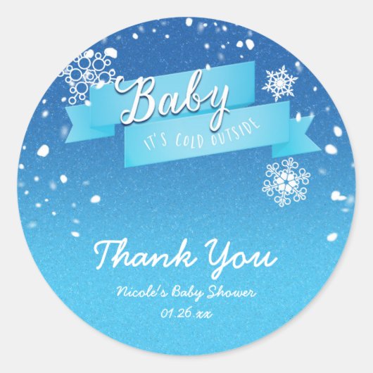 BABY IT'S COLD OUTSIDE 冬のパーティーグッズ ステッカー (正面)