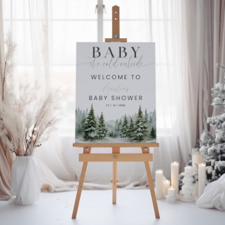 Baby It's Cold Outside 冬のベビーシャワーのウェルカムサイン ポスター