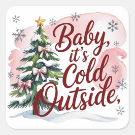 Baby, It's Cold Outside 冬のベビーシャワー スクエアシール