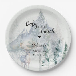Baby It's Cold Outside 冬のベビーシャワー ペーパープレート
