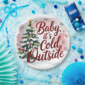 Baby, It's Cold Outside 冬のベビーシャワー ペーパープレート (パーティー)