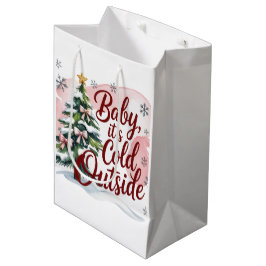 Baby, It's Cold Outside 冬のベビーシャワー  ミディアムペーパーバッグ