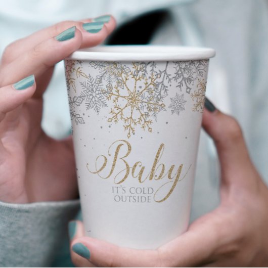 Baby It's Cold Outside 冬のベビーシャワー 紙コップ