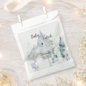 Baby It's Cold Outside 冬のモミの木 赤ちゃんのシャワー フェイバーバッグ (クリップ留めされた状態)
