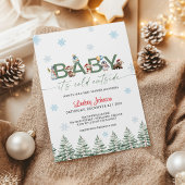 Baby It's Cold Outside 冬の動物ベビーシャワー 招待状