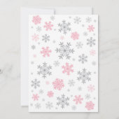 『Baby It's Cold Outside』冬の女の子ベビーシャワー ピンク 招待状 (裏面)