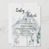 Baby Its Cold Outside 冬の常緑樹 赤ちゃんのシャワー 招待状 (正面)