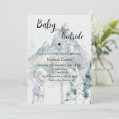 Baby Its Cold Outside 冬の常緑樹 赤ちゃんのシャワー 招待状 (スタンド正面)